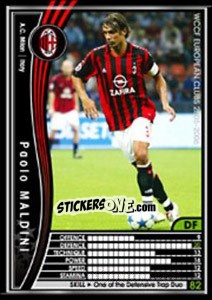Sticker Paolo Maldini - Sega WCCF European Clubs 2005-2006 n. 228 - Panini
