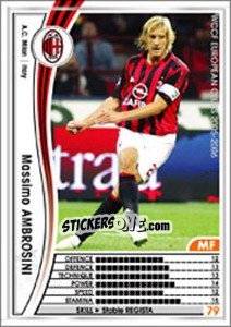 Sticker Massimo Ambrosini - Sega WCCF European Clubs 2005-2006 n. 231 - Panini