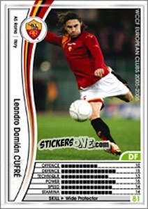 Sticker Leandro Damian Cufre - Sega WCCF European Clubs 2005-2006 n. 244 - Panini
