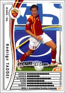 Sticker Rodrigo Taddei - Sega WCCF European Clubs 2005-2006 n. 253 - Panini