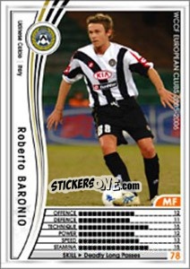 Sticker Roberto Baronio - Sega WCCF European Clubs 2005-2006 n. 262 - Panini