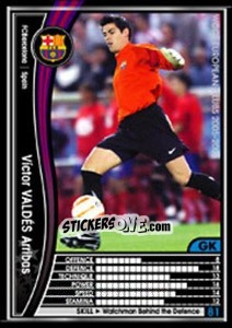 Sticker Víctor Valdes Arribas - Sega WCCF European Clubs 2005-2006 n. 273 - Panini