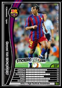 Sticker Giovanni Van Bronckhorst - Sega WCCF European Clubs 2005-2006 n. 278 - Panini