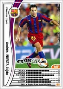 Sticker Andres Iniesta Lujan - Sega WCCF European Clubs 2005-2006 n. 281 - Panini
