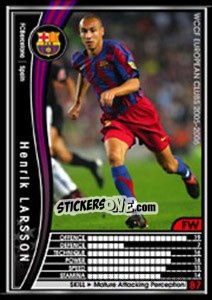 Sticker Henrik Larsson - Sega WCCF European Clubs 2005-2006 - Panini
