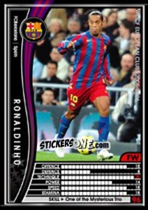 Sticker Ronaldinho - Sega WCCF European Clubs 2005-2006 n. 288 - Panini