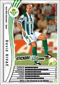 Cromo David Rivas - Sega WCCF European Clubs 2005-2006 n. 293 - Panini