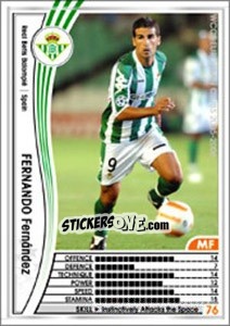 Sticker Fernando Fernandez - Sega WCCF European Clubs 2005-2006 n. 299 - Panini