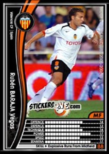 Sticker Ruben Baraja Vegas - Sega WCCF European Clubs 2005-2006 n. 314 - Panini