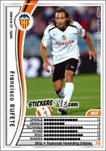 Sticker Francisco Rufete - Sega WCCF European Clubs 2005-2006 n. 315 - Panini