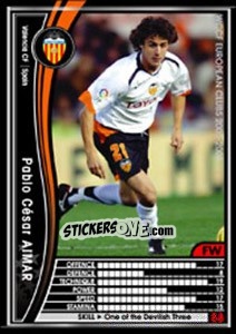 Sticker Pablo Cesar Aimar - Sega WCCF European Clubs 2005-2006 n. 317 - Panini