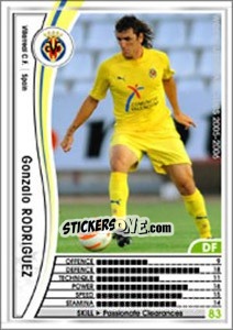 Sticker Gonzalo Rodriguez - Sega WCCF European Clubs 2005-2006 n. 325 - Panini