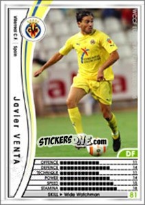Sticker Javi Venta - Sega WCCF European Clubs 2005-2006 n. 326 - Panini