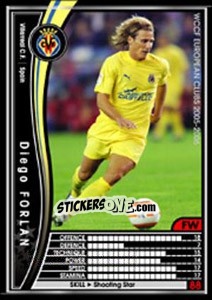 Sticker Diego Forlan - Sega WCCF European Clubs 2005-2006 n. 333 - Panini