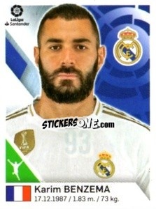 Sticker Karim Benzema - Liga 2019-2020. South America
 n. 93 - Panini
