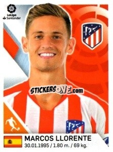Sticker Marcos Llorente - Liga 2019-2020. South America
 n. 11 - Panini