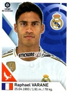 Sticker Raphael Varane - Liga 2019-2020. South America
 n. 81 - Panini