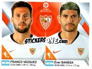 Sticker Vazquez / Banega - Liga 2019-2020. South America
 n. 235 - Panini