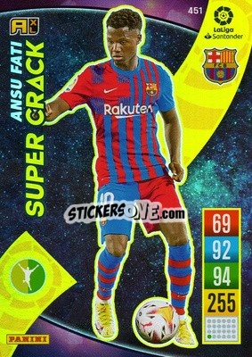 Sticker Ansu Fati - Liga Santander 2021-2022. Adrenalyn XL
 n. 451 - Panini