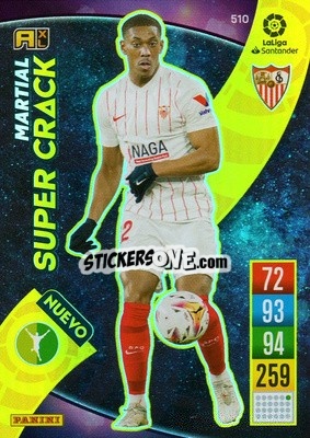 Sticker Anthony Martial - Liga Santander 2021-2022. Adrenalyn XL
 n. 510 - Panini