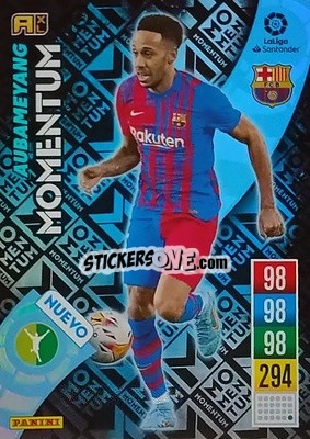 Sticker Aubameyang - Liga Santander 2021-2022. Adrenalyn XL
 n. M6 - Panini