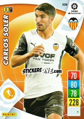 Sticker Carlos Soler - Liga Santander 2021-2022. Adrenalyn XL
 n. 336 - Panini