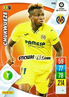 Sticker Chukwueze - Liga Santander 2021-2022. Adrenalyn XL
 n. 356 - Panini