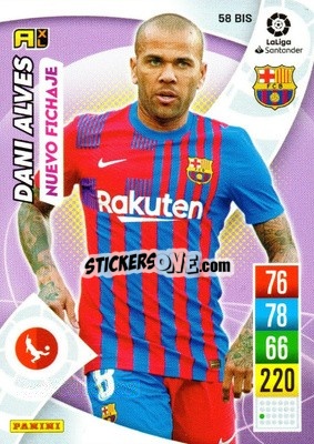 Sticker Dani Alves - Liga Santander 2021-2022. Adrenalyn XL
 n. 58bis - Panini