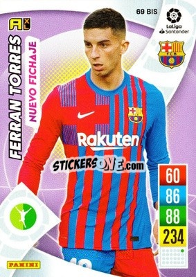 Sticker Ferrán Torres - Liga Santander 2021-2022. Adrenalyn XL
 n. 69bis - Panini