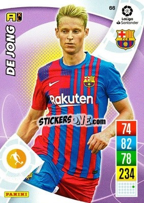 Sticker Frenkie de Jong - Liga Santander 2021-2022. Adrenalyn XL
 n. 66 - Panini