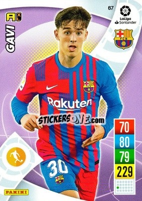 Sticker Gavi - Liga Santander 2021-2022. Adrenalyn XL
 n. 67 - Panini