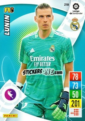 Sticker Lunin - Liga Santander 2021-2022. Adrenalyn XL
 n. 219 - Panini