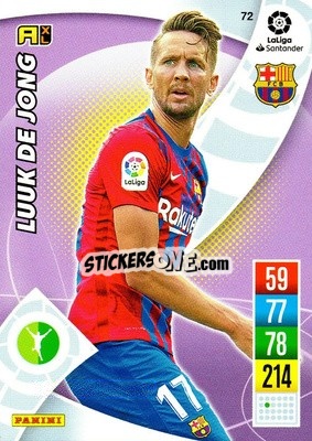Sticker Luuk de Jong - Liga Santander 2021-2022. Adrenalyn XL
 n. 72 - Panini