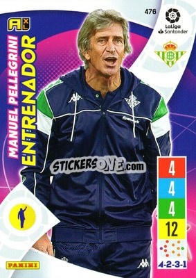 Sticker Manuel Pellegrini - Liga Santander 2021-2022. Adrenalyn XL
 n. 476 - Panini