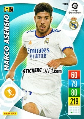 Sticker Marco Asensio - Liga Santander 2021-2022. Adrenalyn XL
 n. 230 - Panini