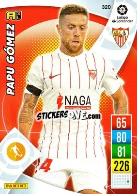 Sticker Papu Gómez - Liga Santander 2021-2022. Adrenalyn XL
 n. 320 - Panini
