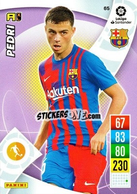 Sticker Pedri - Liga Santander 2021-2022. Adrenalyn XL
 n. 65 - Panini