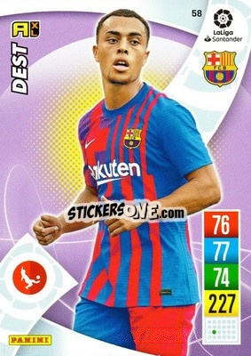 Sticker Sergiño Dest - Liga Santander 2021-2022. Adrenalyn XL
 n. 58 - Panini