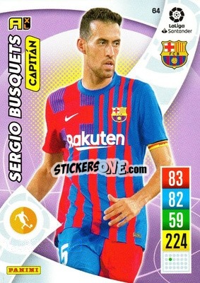 Sticker Sergio Busquets - Liga Santander 2021-2022. Adrenalyn XL
 n. 64 - Panini