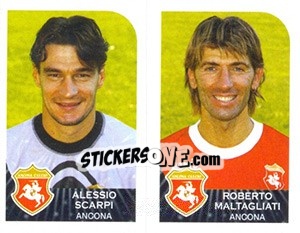 Sticker Alessio Scarpi / Roberto Maltagliati - Calciatori 2002-2003 - Panini