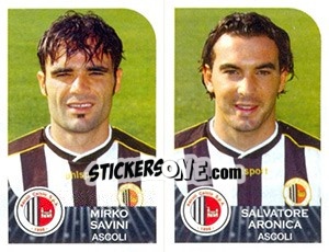 Sticker Mirko Savini / Salvatore Aronica - Calciatori 2002-2003 - Panini