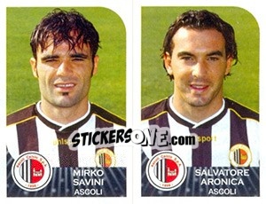 Figurina Mirko Savini / Salvatore Aronica - Calciatori 2002-2003 - Panini