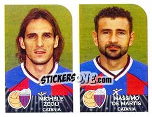 Sticker Michele Zeoli / Massimo De Martis - Calciatori 2002-2003 - Panini