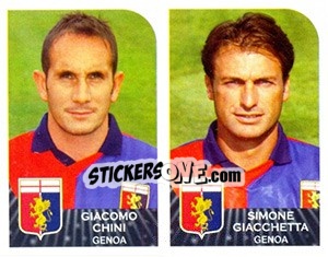 Sticker Giacomo Chini / Simone Giacchetta - Calciatori 2002-2003 n. 505 - Panini