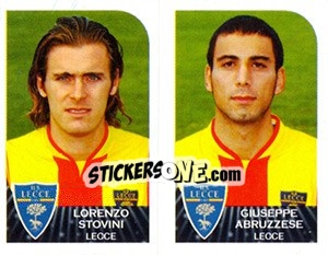 Sticker Lorenzo Stovini / Giuseppe Abbruzzese - Calciatori 2002-2003 - Panini