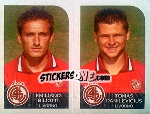 Sticker Emiliano Biliotti / Tomas Danilevicius - Calciatori 2002-2003 n. 526 - Panini