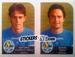Sticker Antonio Floro Flores / David Sesa - Calciatori 2002-2003 n. 543 - Panini