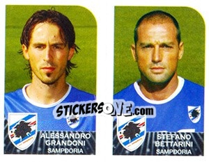 Cromo Alessandro Grandoni / Stefano Bettarini - Calciatori 2002-2003 - Panini