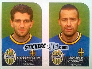 Sticker Massimiliano Vieri / Michele Cossato - Calciatori 2002-2003 n. 612 - Panini