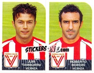 Sticker Juri Tamburini / Roberto Bordin - Calciatori 2002-2003 n. 614 - Panini